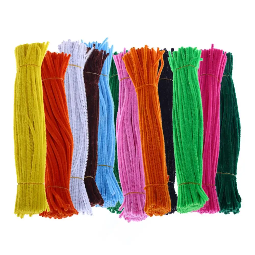 

100 Pcs Chenille Stems Pipe Cleaners Twist Rods Kids DIY Craft Educational Toy Plush Tinsel Stems Wired Sticks Handmade Craft