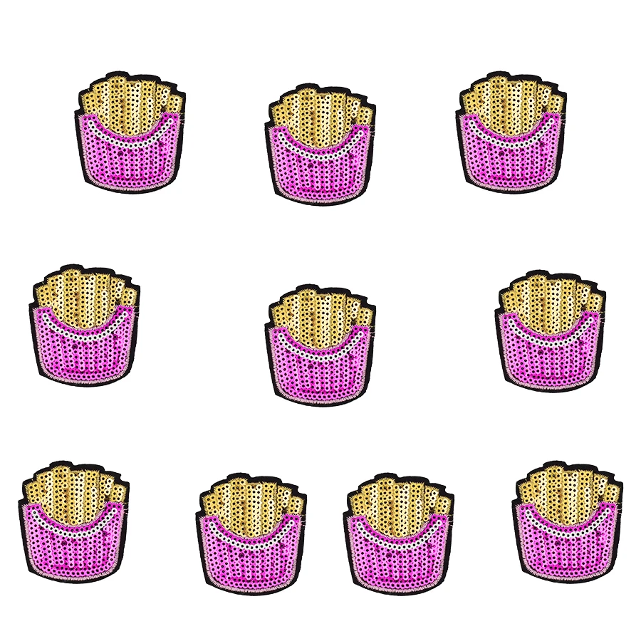 

10PCS Sequin Chips Patches for Clothes Iron on Applique Embroidered Patch Labels Embroidery Sew Accessories for Kid Jeans DIY