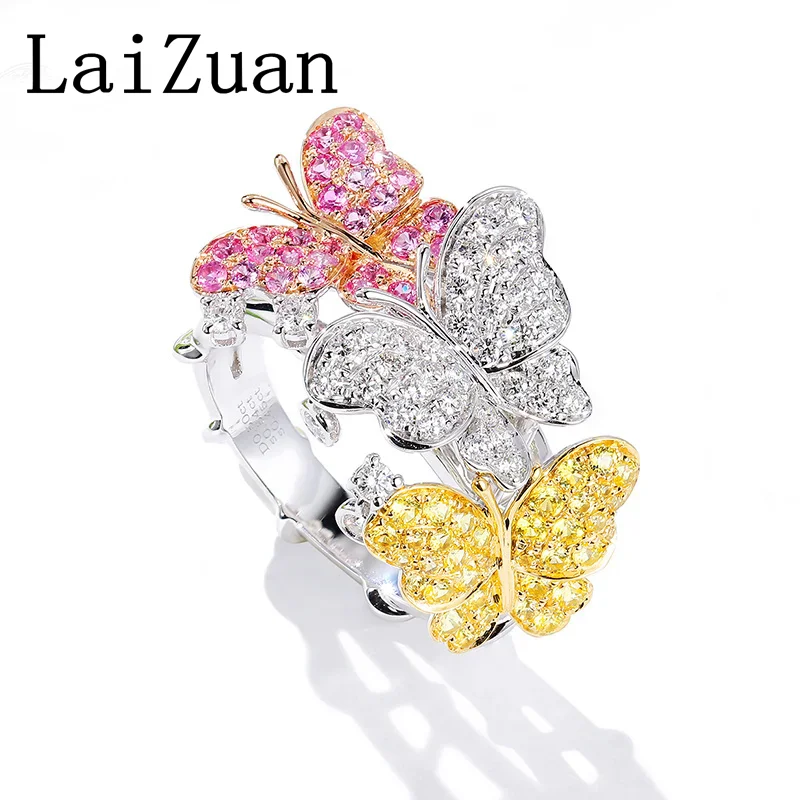 LaiZuan однотонное кольцо из белого золота 18 карат au750 H/SI с натуральными