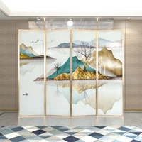 nordic light luxury new chinese art screen partition living room custom metal mobile folding room divider