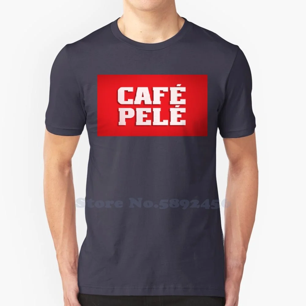 

Повседневная футболка с логотипом кафе Pele, 100% хлопок