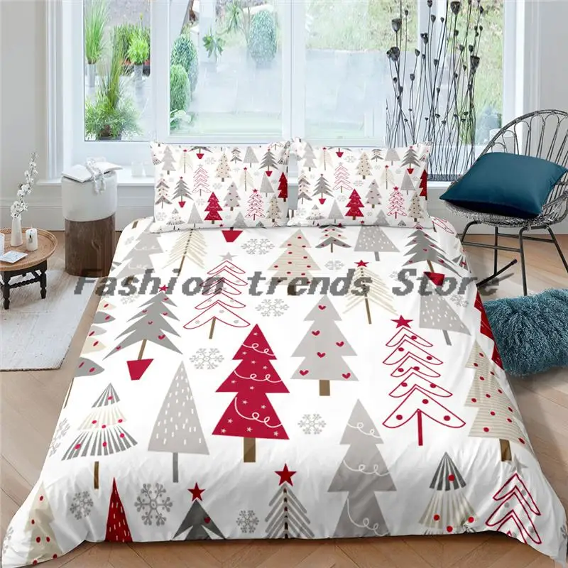 

Home Textiles Luxury 3D Christmas Tree Print Duvet Cover Set 2/3 Pcs Pillowcase Kids Bedding Set AU/EU/UK/US Queen and King Size