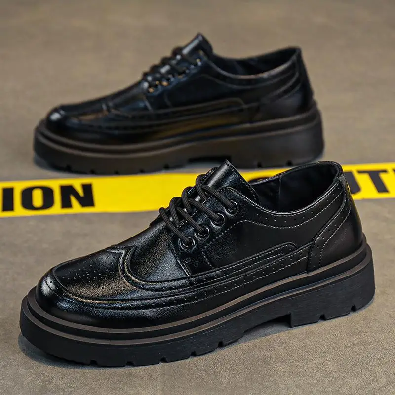 

Leather Shoes Men's Summer British Style Formal Wear Business Casual Shoes Men's Suit Black Wedding Groom's Shoes