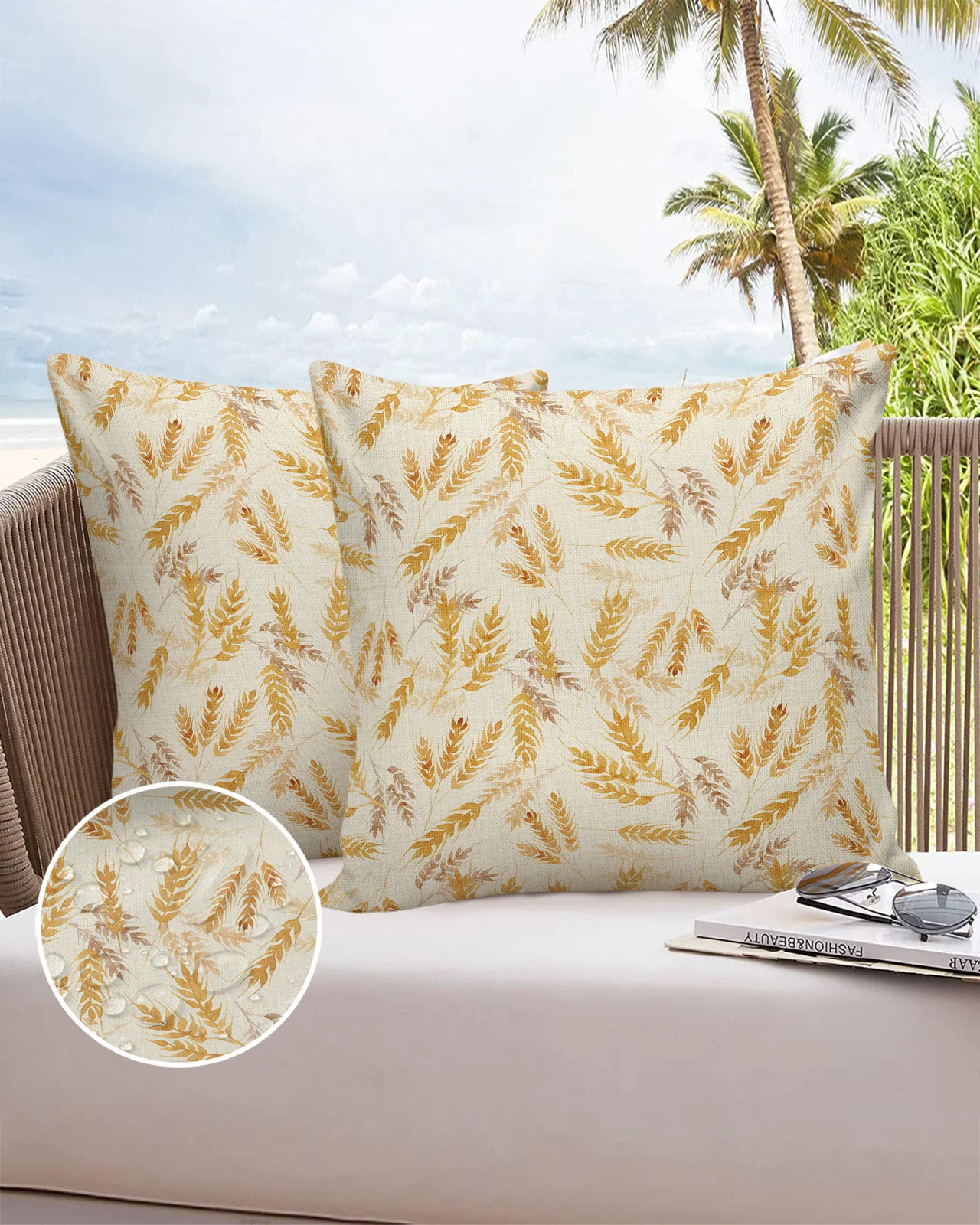 

Квадратный чехол для подушки в стиле ретро с изображением ячменя на День Благодарения, осень, искусственная подушка, чехол для подушки с дву...