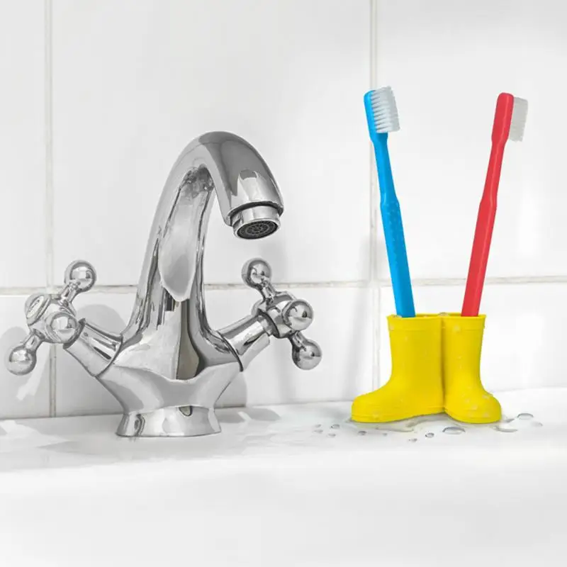 

New Mini Rain Boots Toothbrush Holder Tooth Brush Stand Rack Elastic Protect Keep Dry Traceless Tooth Brush Base Bathroom