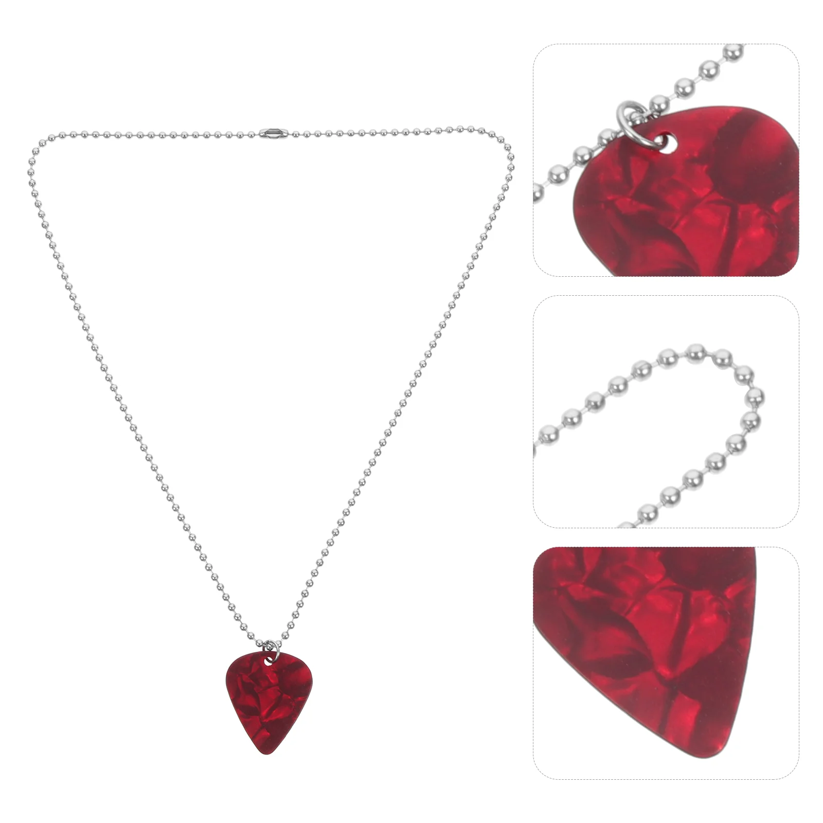 

Guitar Pick Pendant Stainless Steel Chain Necklace Gift for Women Girls Lady