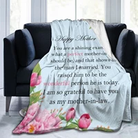 flannel bed blanket soft warm sheet sofa towel quilt blue happy mothers day wishes for mom gift 6080 inch ins wind