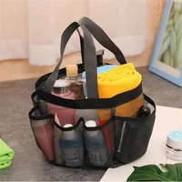 men portable mesh shower caddy quick dry shower tote hanging bath toiletry organizer bag double handles home storage