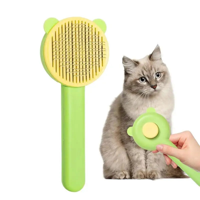 

Self Cleaning Slicker Brush Dog Brush For Shedding Dog Cat Bunny Pet Grooming Shedding Brush Easy Using Pet Massaging Tool