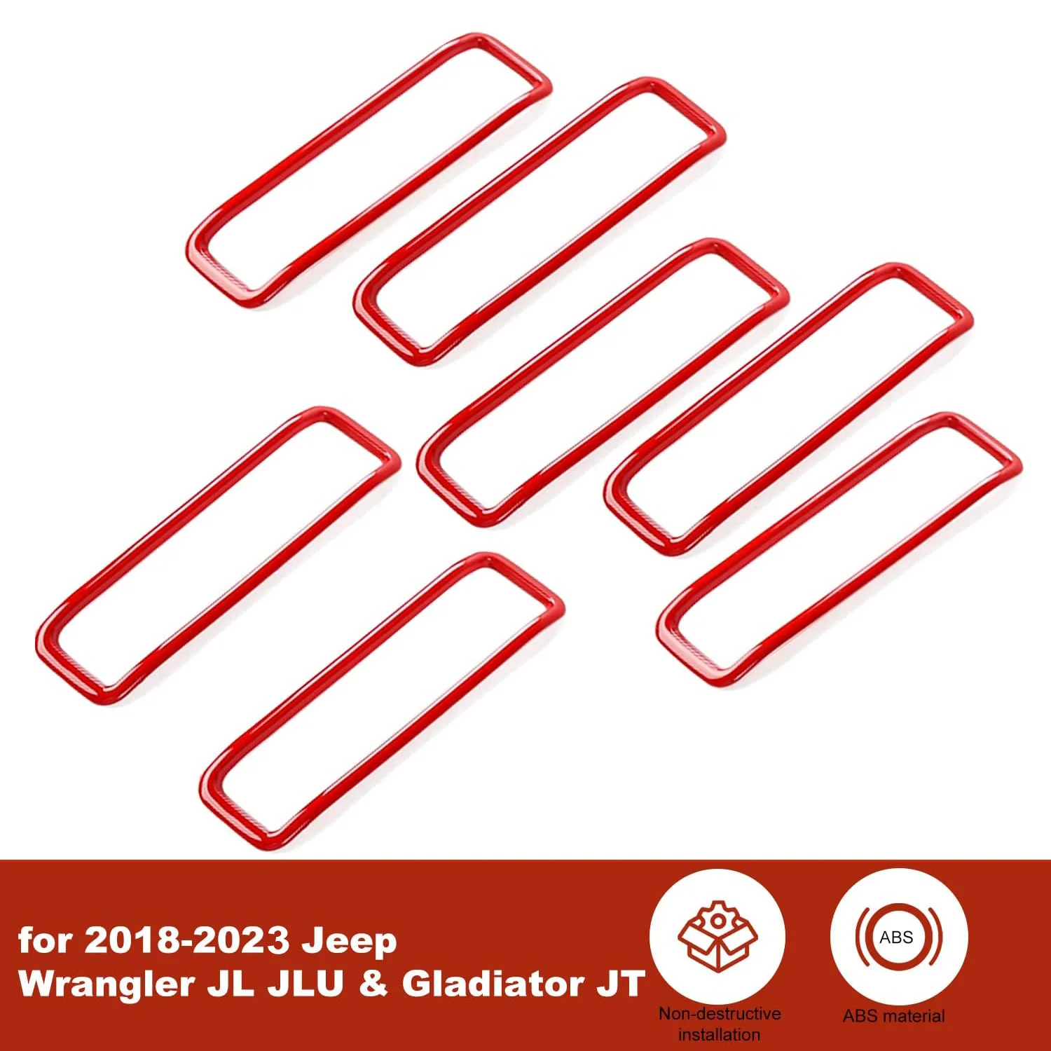 

Декоративная крышка для вентиляционного отверстия двигателя, красная декоративная наклейка для Jeep Wrangler JL Gladiator JT 2018-2023