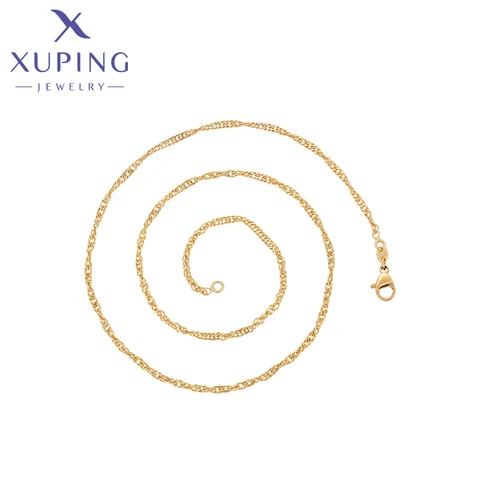 Xuping ювелирные изделия Новое поступление 45 см простая цепочка для подвески ожерелье золотого цвета изысканный подарок для женщин X000813050