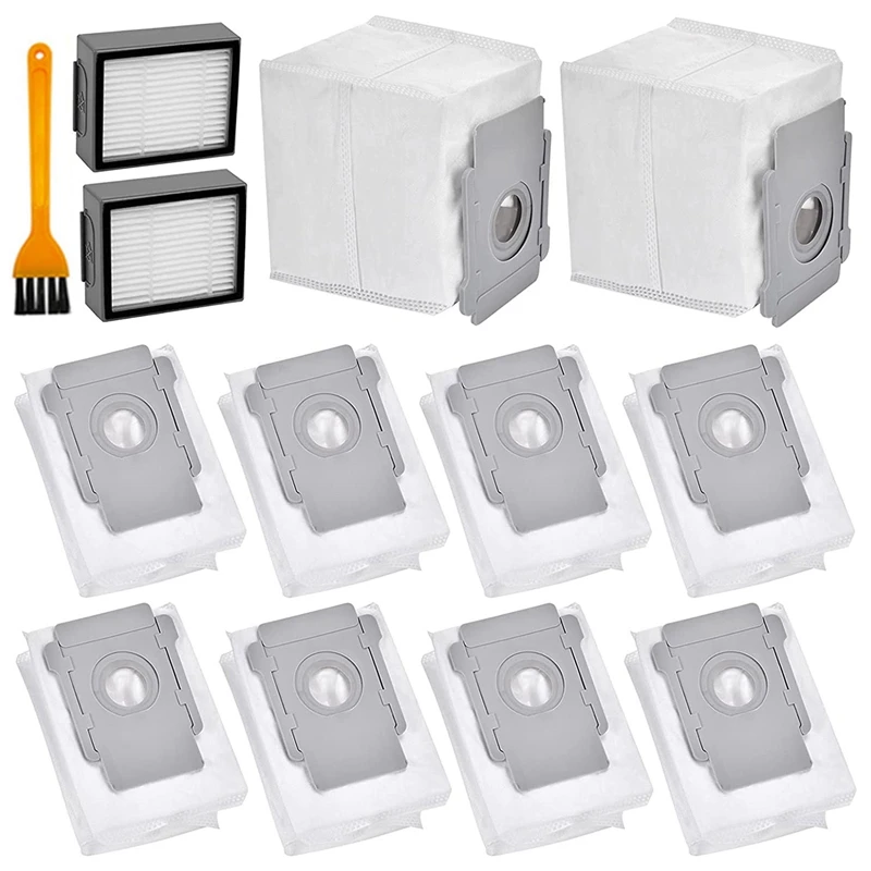 

10 Vacuum Bags & 2 Replacement Filters For Irobot Roomba I7 I7+ I3 I3+ Vacuum Clean Base Automatic Dirt Disposal Bags