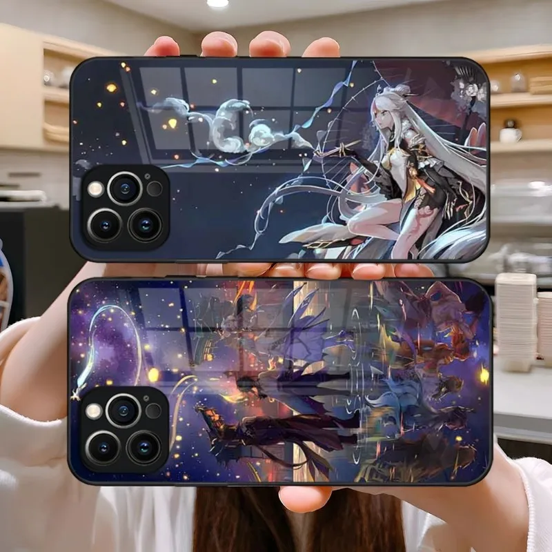 

Genshin Impact Phone Case Luxury Design Glass For IPhone 14 Pro 12 11 13 Mini X XR XS Max 8 7 6 Plus SE Back Cover