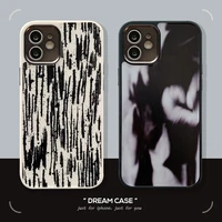 ins fashion watercolor stripe phone cases for iphone 13 12 11 pro max xr xs max 8 x 7 se 2020 lady girl shockproof soft shell