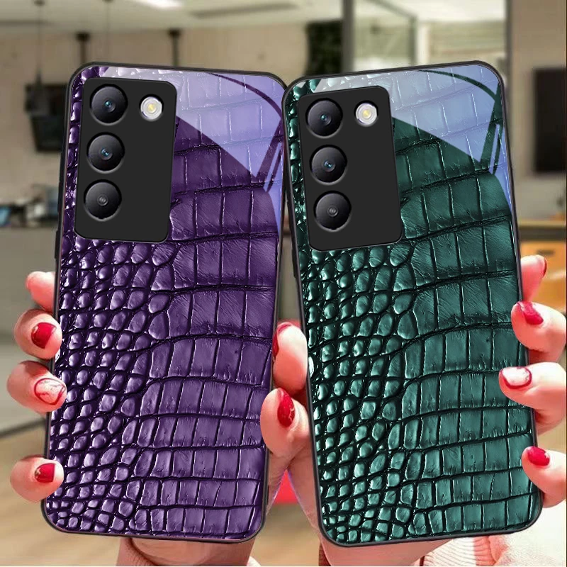 Зеленый кожаный чехол для телефона Y72 33S 11 03 36 96 Lite 35 16 Iqoo 12 V40 SE 5G 29 40 21 30 X80 Pro Vivo из