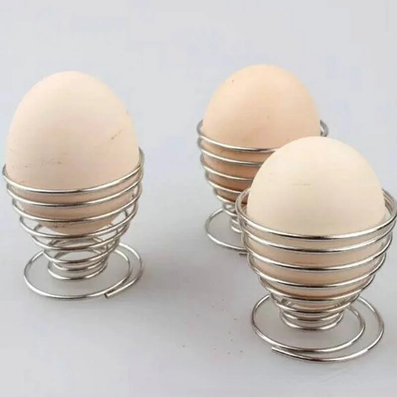 

Stainless Steel Spring Stand Storage Rack Boiled Eggs Holder Breakfast Boiled Eggs Wire Tray Egg Cup Egg Tools