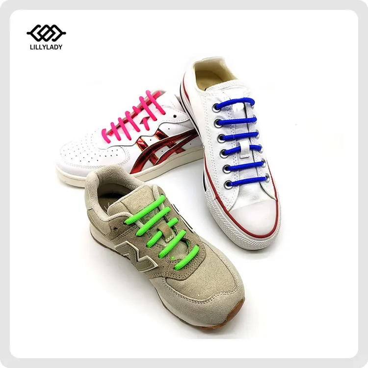 

16pcs/lot Silicone shoelace Elastic Shoe Lace Special Rubber No Tie Shoelaces For Men Women Lacets Grey White Black 12Colors