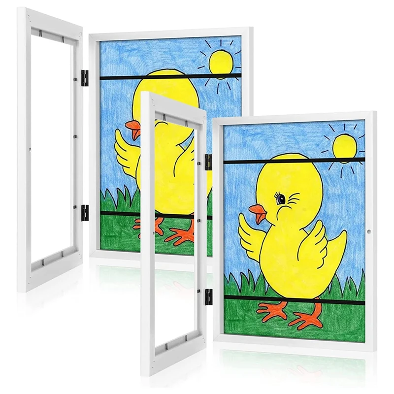 

Kids Art Frames, Front Opening Kids Artwork Frames Changeable, Artwork Display Storage Frame For A4 Paper - 2PCS