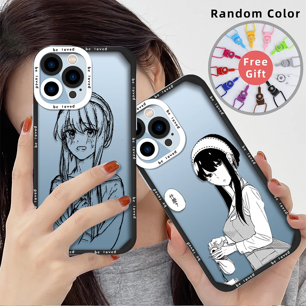 

Soft Silicone Phone Case for iPhone 13 14 11 12 Pro Max Mini XS XR X 7 8 Plus Anime SPY×FAMILY Shockproof Back Cover Clear Cases