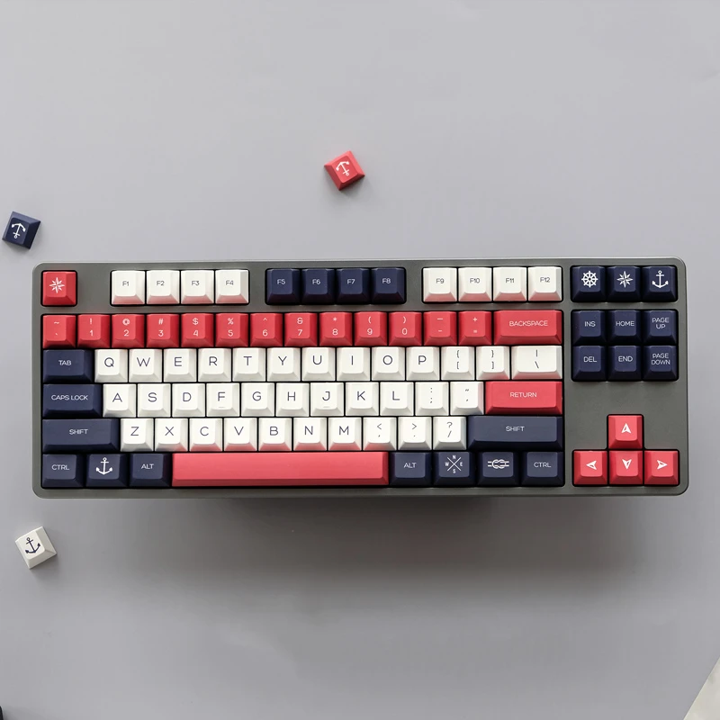

Колпачки для клавиш GMK Royal Navy, 165 клавиш/комплект, колпачки для клавиш с сублимационной печатью, колпачки для клавиш с вишневым профилем для механической клавиатуры MX Switch