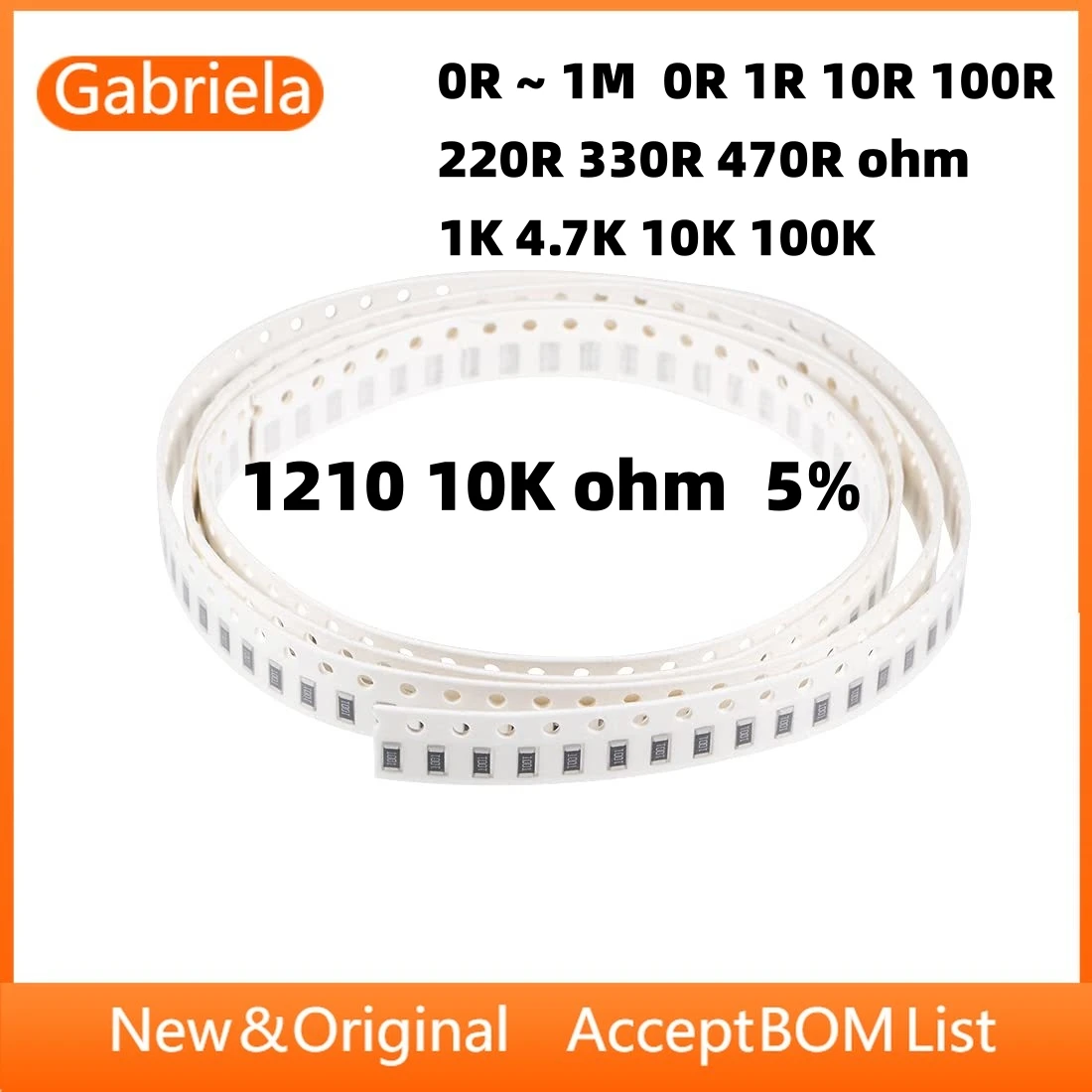 

100pcs/lot SMD Chip Resistor 1210 10K ohm 5% 0R ~ 1M 0R 1R 10R 100R 220R 330R 470R ohm 1K 4.7K 10K 100K