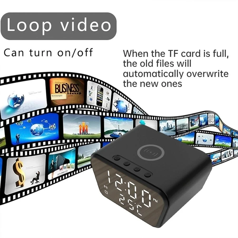 Mini Camera 1080p Full Hd Wifi Surveillance Cameras Night Vision Motion Detection Alarm Clock Camcorder Wireless Charging Cam enlarge