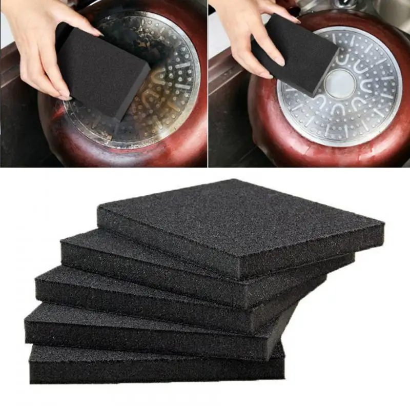 

Black Emery Rust Remover Dish Brush Pot Cleaning Brush Descaler Wipe Scrub Pot Kitchen Tools Gadgets