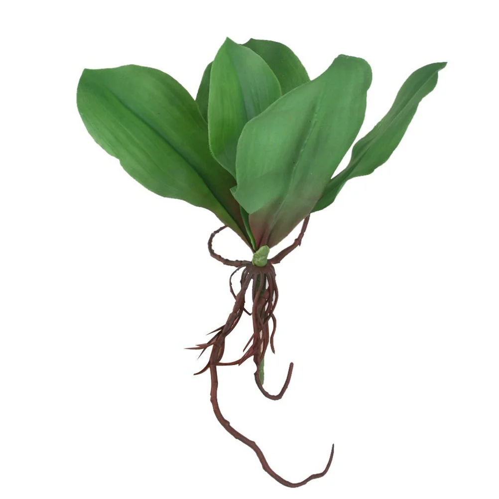 Купи Leaves Artificial Green Orchid Stems Decorphalaenopsis Palm Tropical Vase Fake Potted Diy за 184 рублей в магазине AliExpress