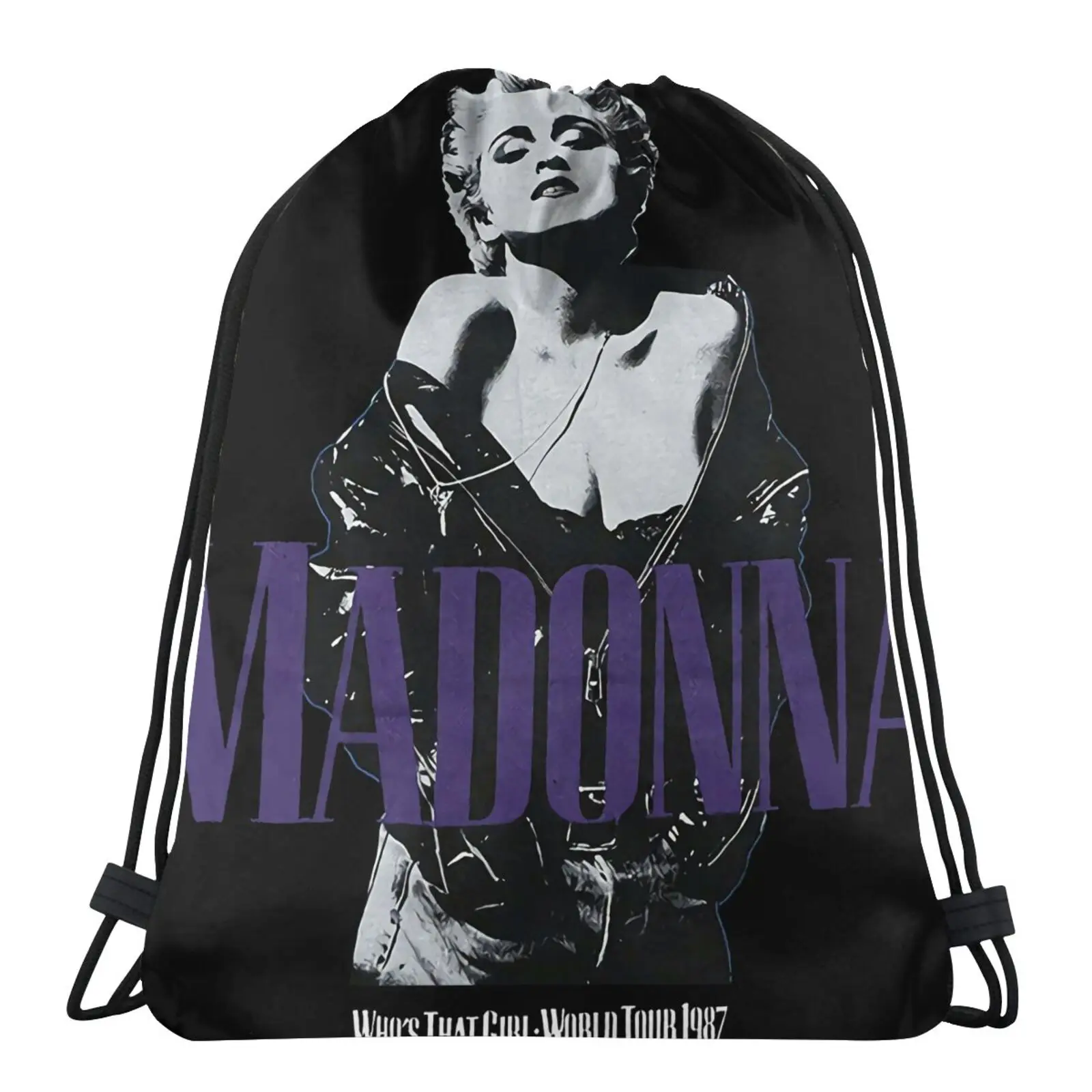 

1987 сумка Madonna Whos That World Tour 4604, рюкзак со шнурком для обуви, женская сумка-тоут, холщовые сумки, рюкзаки, сумка на заказ