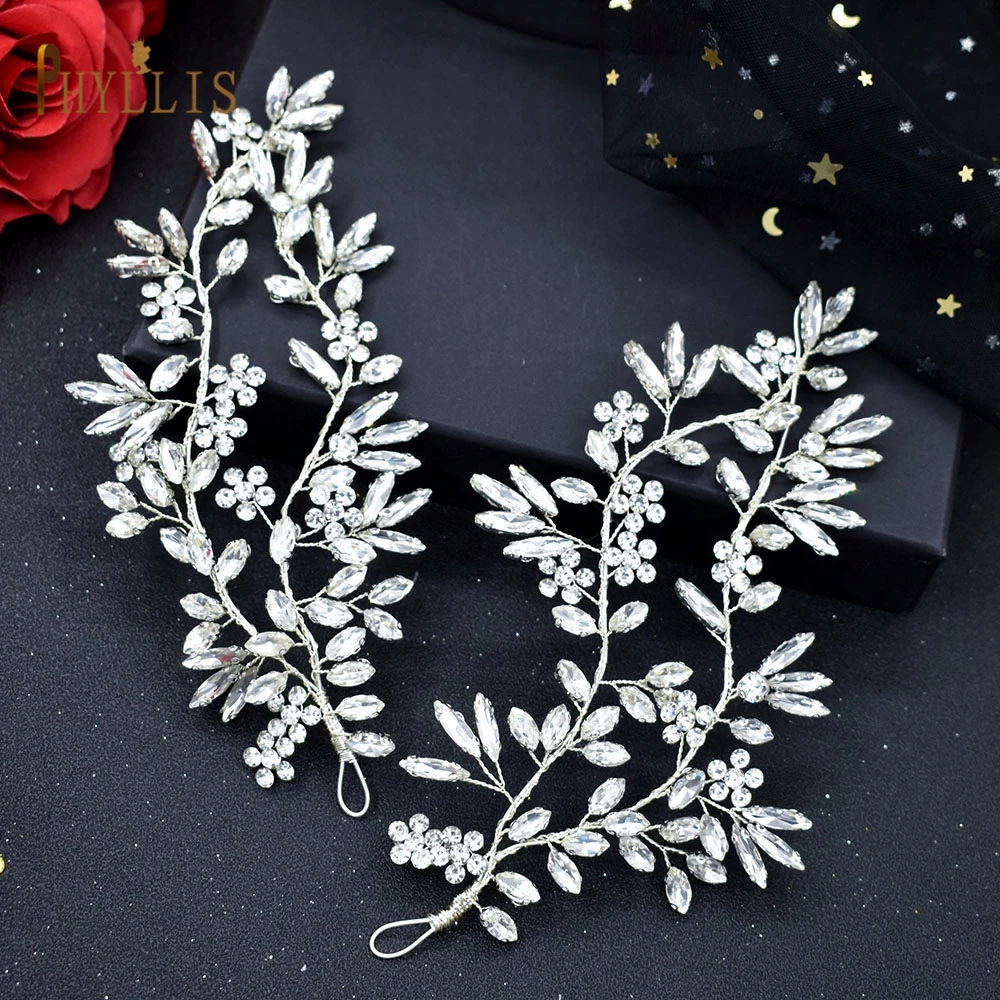 Повязка на голову Стразы Женская серебряная роскошный свадебный головной убор