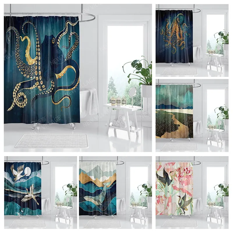 

Водонепроницаемые тканевые занавески для душа, занавески для ванной, аксессуары, занавеска для ванной, для душа, 180x200 см, 240*200, аниме, украшен...