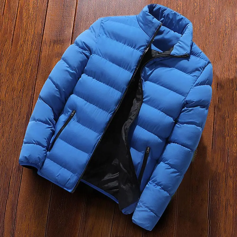 2022 Men's New Coat Men's Windproof Warm Jacket Stand Collar Cotton Padded Jacket Slim Fitting Coat