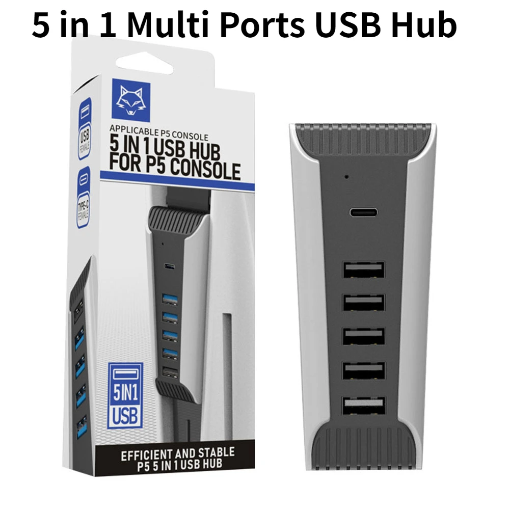 

Multi Ports USB Hub for PS5 Playstation5 USB3.0 Console Import Splitter Expander Adapter Expander Adapter Digital Edition