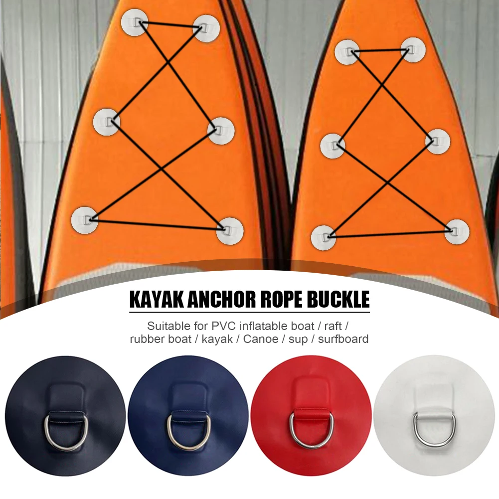

Kayak D Ring Patch Inflatable Boat Raft Dinghy Stainless Steel Lightweight Canoe Durable Safety Watering Elements