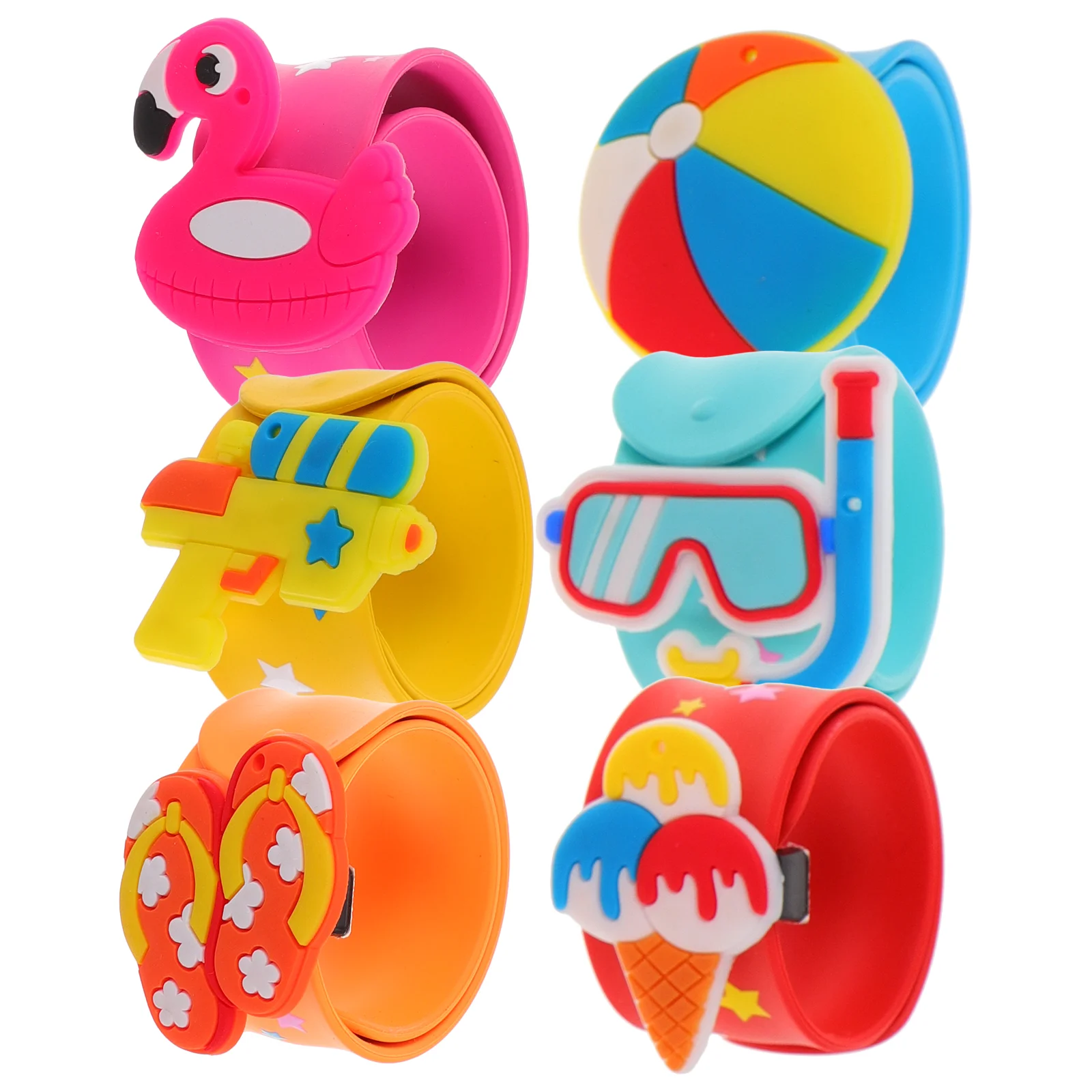 6 шт. Гавайские похлопывающие круг с гавайским принтом браслеты для вечеринок