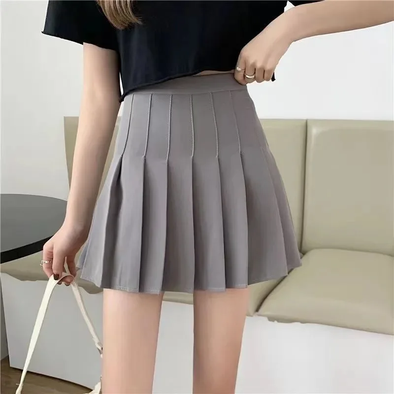 

Плиссированная юбка, новинка 2022, Корейская облегающая трапециевидная короткая юбка с высокой талией, Женская весенне-летняя белая клетчатая юбка Jk