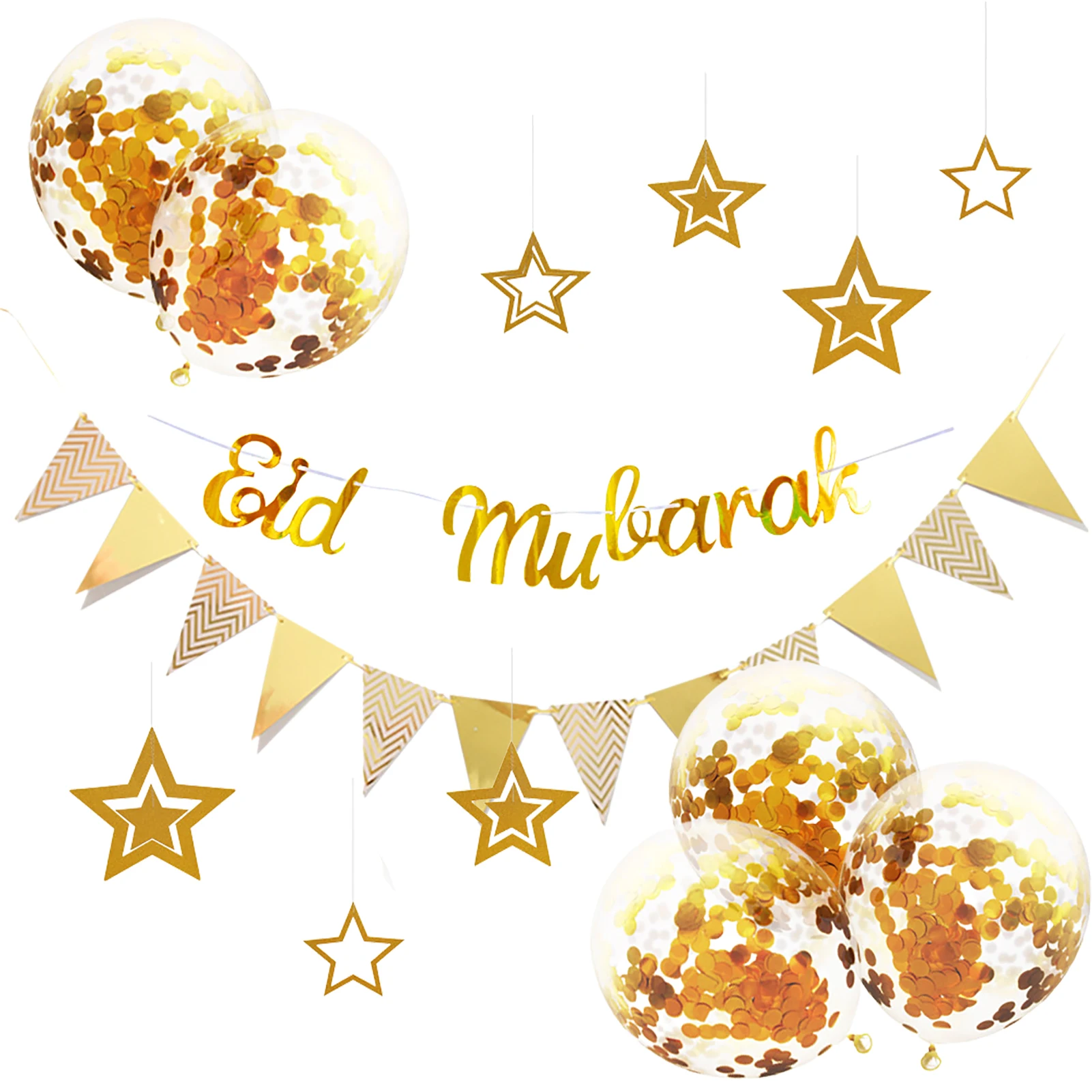

1Set EID MUBARAK Balloons Colorful Confetti Ballon For Muslim EID Air Ball Ramadan Festival Party Decoration Supplies Home Decor