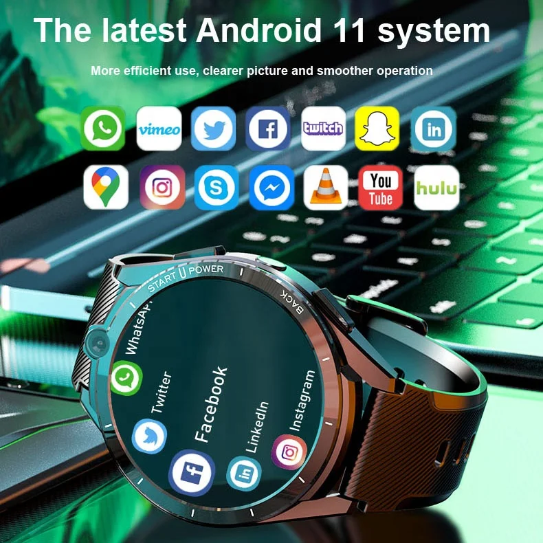 Смарт-часы LEM 16 4G Android 11 6 ГБ ОЗУ + 128 Гб ПЗУ LTE SIM 900 мАч камера 2 Мп 8 для мужчин
