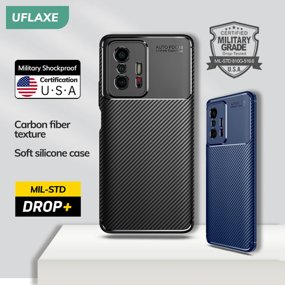 

Противоударный мягкий силиконовый чехол для Xiaomi 11T Pro, задняя крышка из углеродного волокна