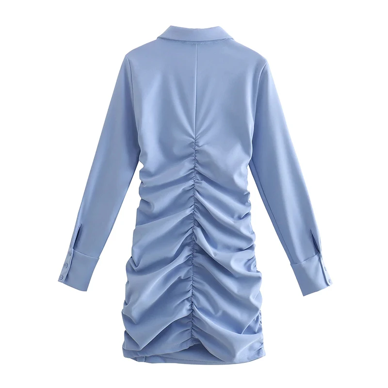 SIYANG: женские модные Асимметричные мини-платья на пуговицах с рюшами женское