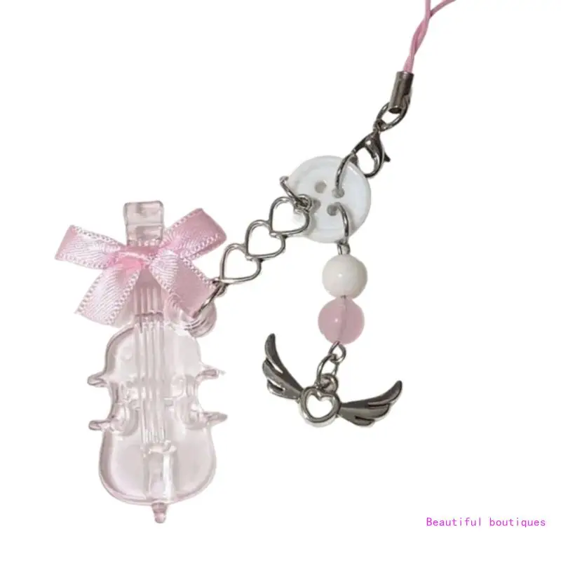 Виолончель с бантом из бисера очаровательные брелки милый кулон подвеска