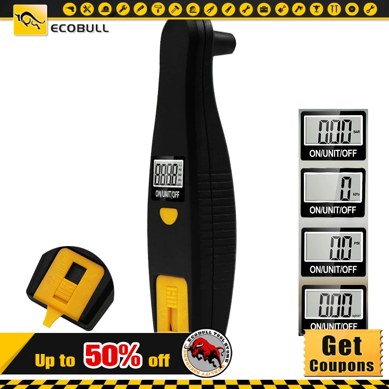 

ЖК-дисплей датчик давления в шинах Инструмент подсветка Высокоточный цифровой контроль давления в шинах автомобильный измеритель давления в шинах