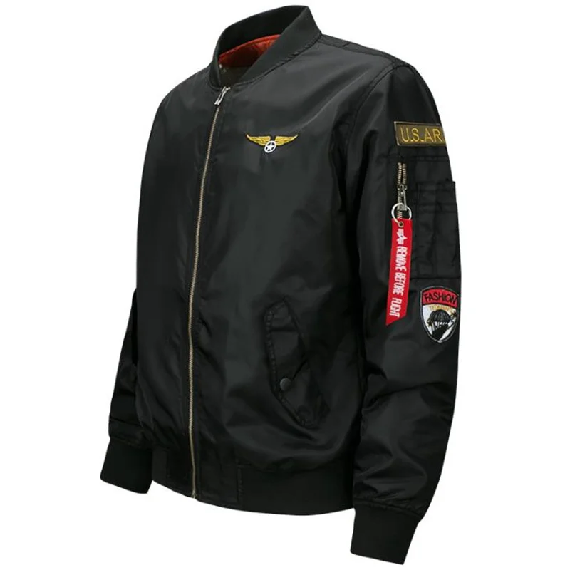 

Мужская куртка в стиле милитари, Весенняя Модная приталенная куртка-бомбер, мужская верхняя одежда, повседневное Мужское пальто для колледжа, пилотная мужская куртка-Авиатор Ma-1