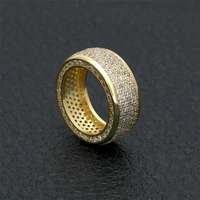new full cz bling bling iced out cubic zircon mirco pave prong setting brass rings fashion hip hop jewelry br019
