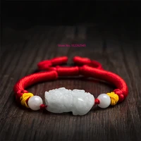 hot selling natural hand carved jade pixiu lucky bracelet fashion jewelry men women luck gifts amulet for