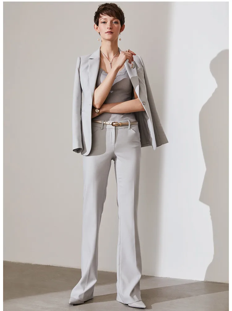 Women's Spring Elegant Casual Suit Jacket Pants Set Long Sleeve Jacket + Pencil Pants 2 Piece Set Women's Fashion Business Pants