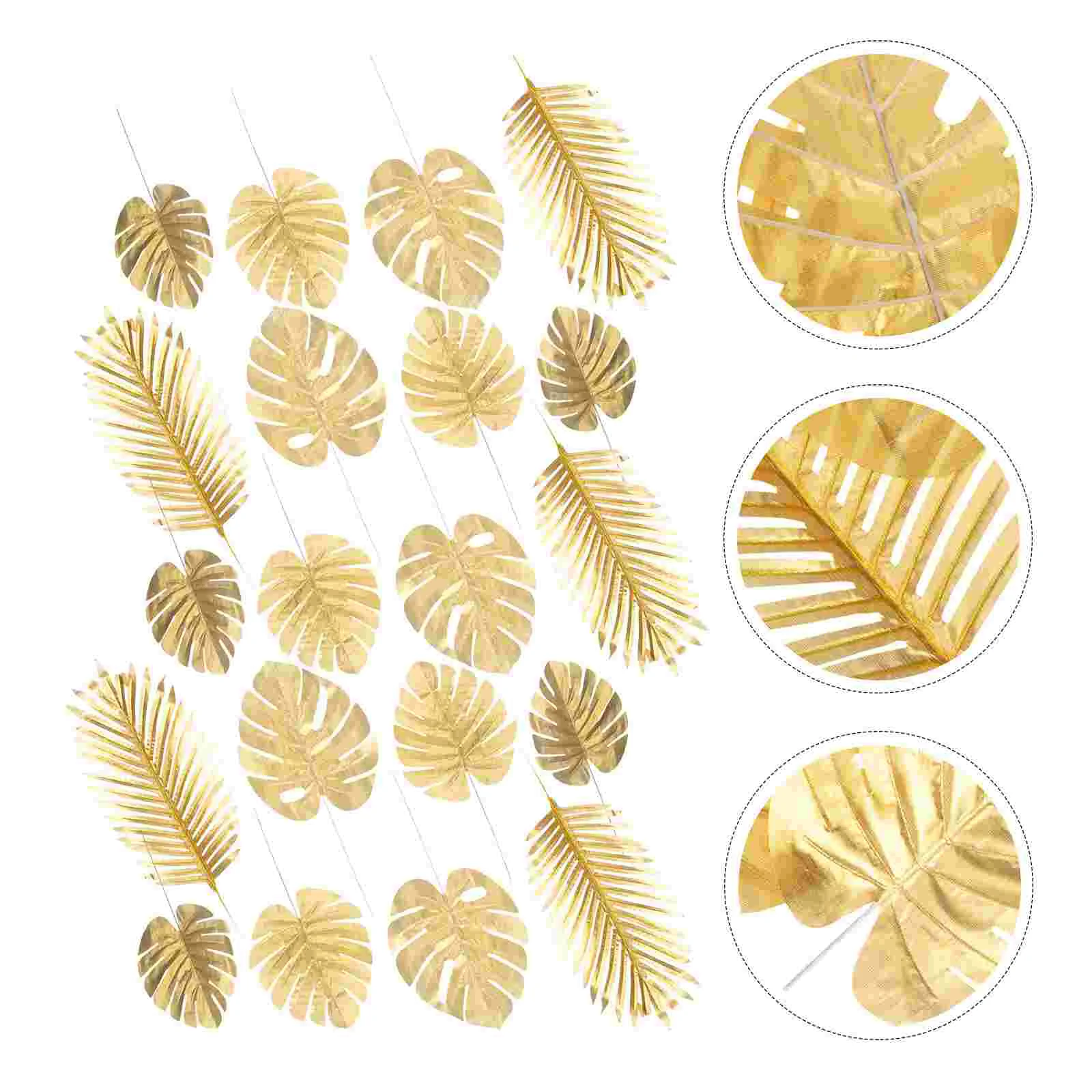 

Leaf Fake Palm Scene Adorn Hawaiian Leaves Simulation Golden Monstera Artificial Home