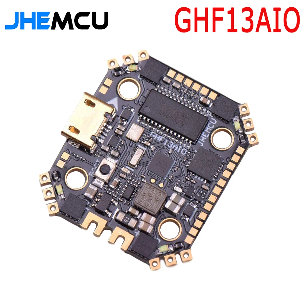 

16x16 мм JHEMCU GHF13AIO Betaflight MPU6000 F4 Контроллер полета OSD встроенный 13A 4 в 1 ESC для радиоуправляемых FPV гоночных дронов зубочисток