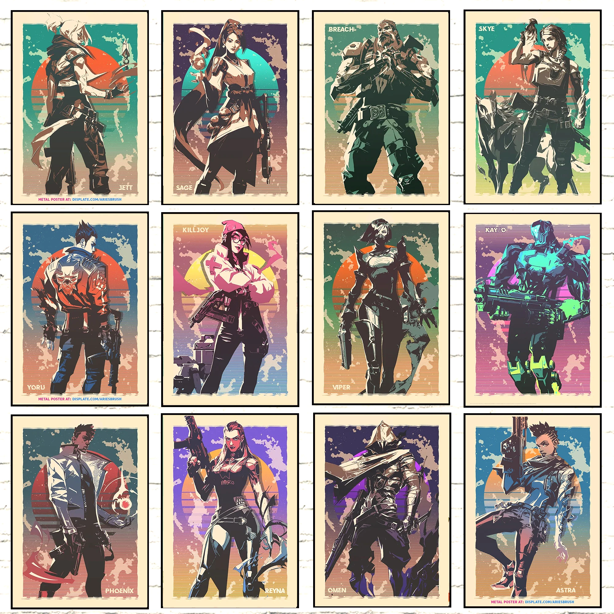 Винтажный игровой постер валорант 2022 Постер Джетт картина настенное искусство