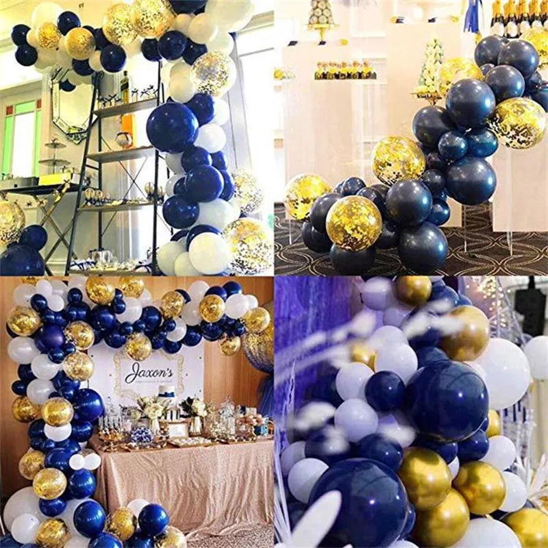 

New European and American hot night blue ink blue latex balloon starry night blue decoration birthday party layout